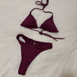 Monday Swimwear Deep Burgundy Bikini
